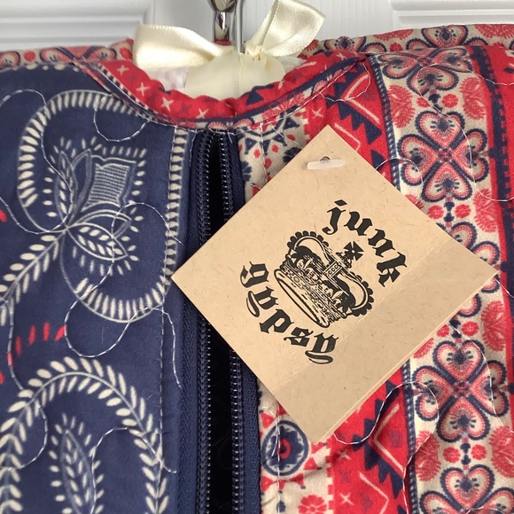 Red White and Blue Americana  tote and garment bag NWT "Junk Gypsy" Made in USA - Picture 8 of 13
